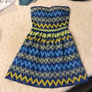 Embroidered cocktail dress.